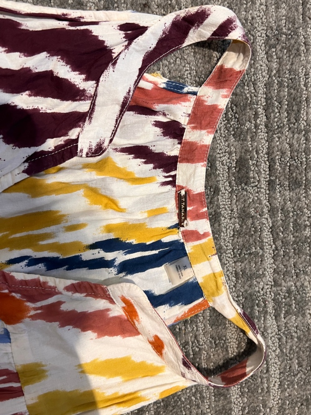 Tahari Multicolor Tiered Maxi Dress with Abstract Print - Picture 2 of 14